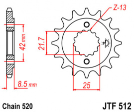 Звезда передняя JTF 512 SUNSTAR