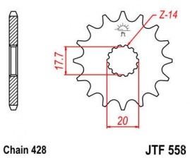 Звезда передняя JTF 558